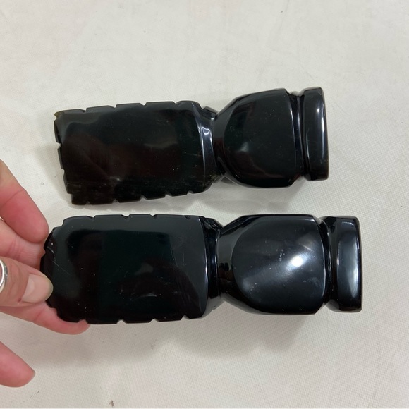 Black onyx Aztec native American Tiki chief statues/Bookends - Picture 8 of 9
